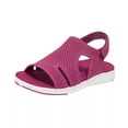 thumbnail image 5 of Sandalias de verano para mujer, sandalias de plataforma con cinta elástica transpirables de talla grande, sandalias casuales, 5 of 5