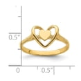 thumbnail image 4 of Solid 14k Yellow Gold Textured Heart Frame Ring Band Size 8, 4 of 6