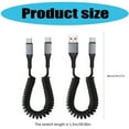 thumbnail image 3 of Coiled USB to USB C Cable Fast Charging Retractable Cord Type C Data Cable Vehicle Charges Cable for Vehicle Travel, 3 of 8