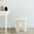 thumbnail image 6 of Modern Minimalist Low Small Plastic Round Stool, White, 6 of 8