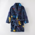 thumbnail image 2 of TOWED22 Kid Fleece Hooded Robes Girls Bathrobes Boys Soft Plush Sleepwear Toddler Fuzzy Pajamas(Blue,5-6 Y), 2 of 9