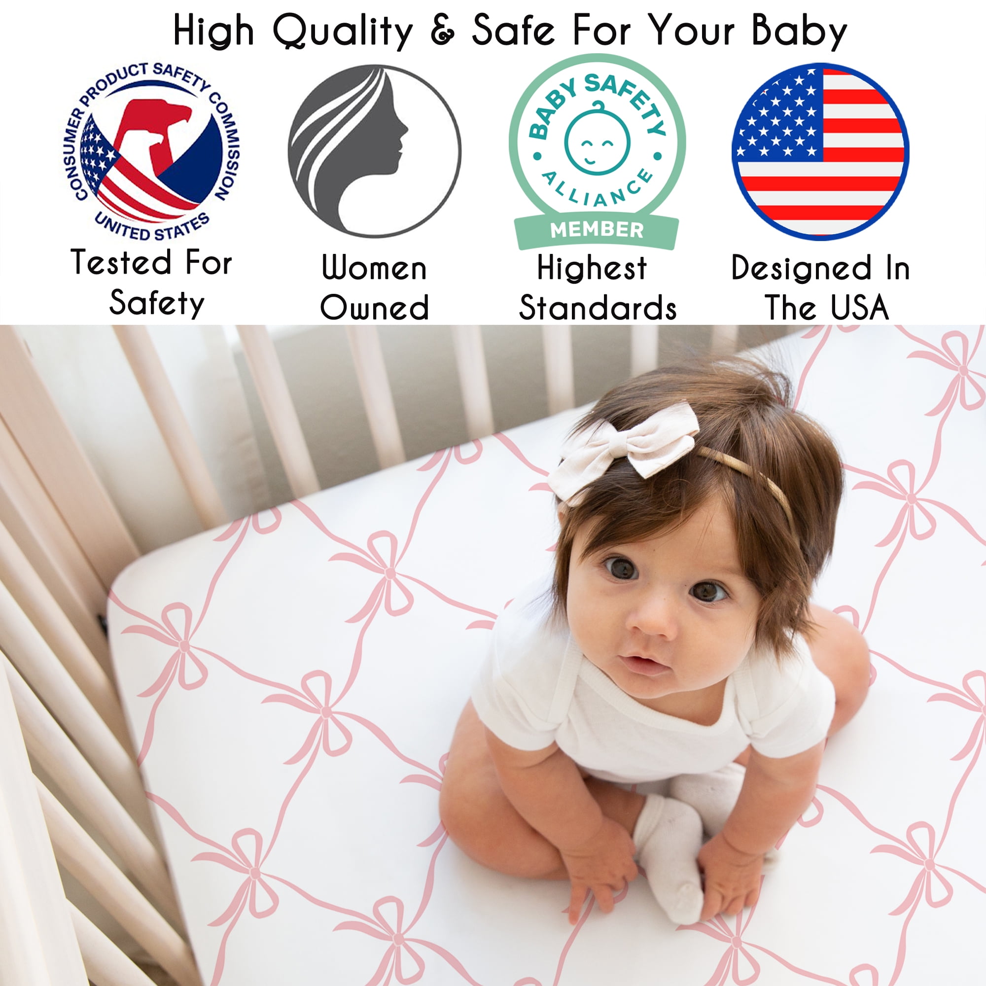 Sweet Jojo Designs Ballerina and Ballet Bows Girl Fitted Crib Sheets Set 3 Piece