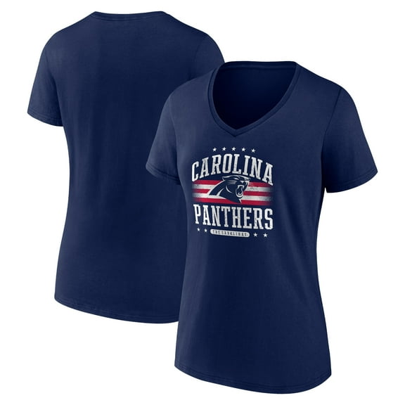 Women's Navy Carolina Panthers Americana Team V-Neck T-Shirt