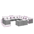 thumbnail image 5 of vidaXL 13 Piece Garden Lounge Set with Cushions Black Poly Rattan, 5 of 5