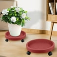 thumbnail image 3 of 12 Inch Heavy Duty Plant Caddie, Round Planter Caddy with Wheels, Rolling Plant Stand Pot Trolley, Potted Flower Mover Dolly with Casters Round Coaster for Indoor Outdoor, 3 of 6