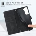 thumbnail image 5 of Tarise Phone Case for Samsung Galaxy S23 5G Case, Premium PU Leather Card Holder Wrist Strap Magnetic Closure Flip Stand Function TPU Interior Book Cover for Samsung S23 5G Wallet Case, Black, 5 of 7