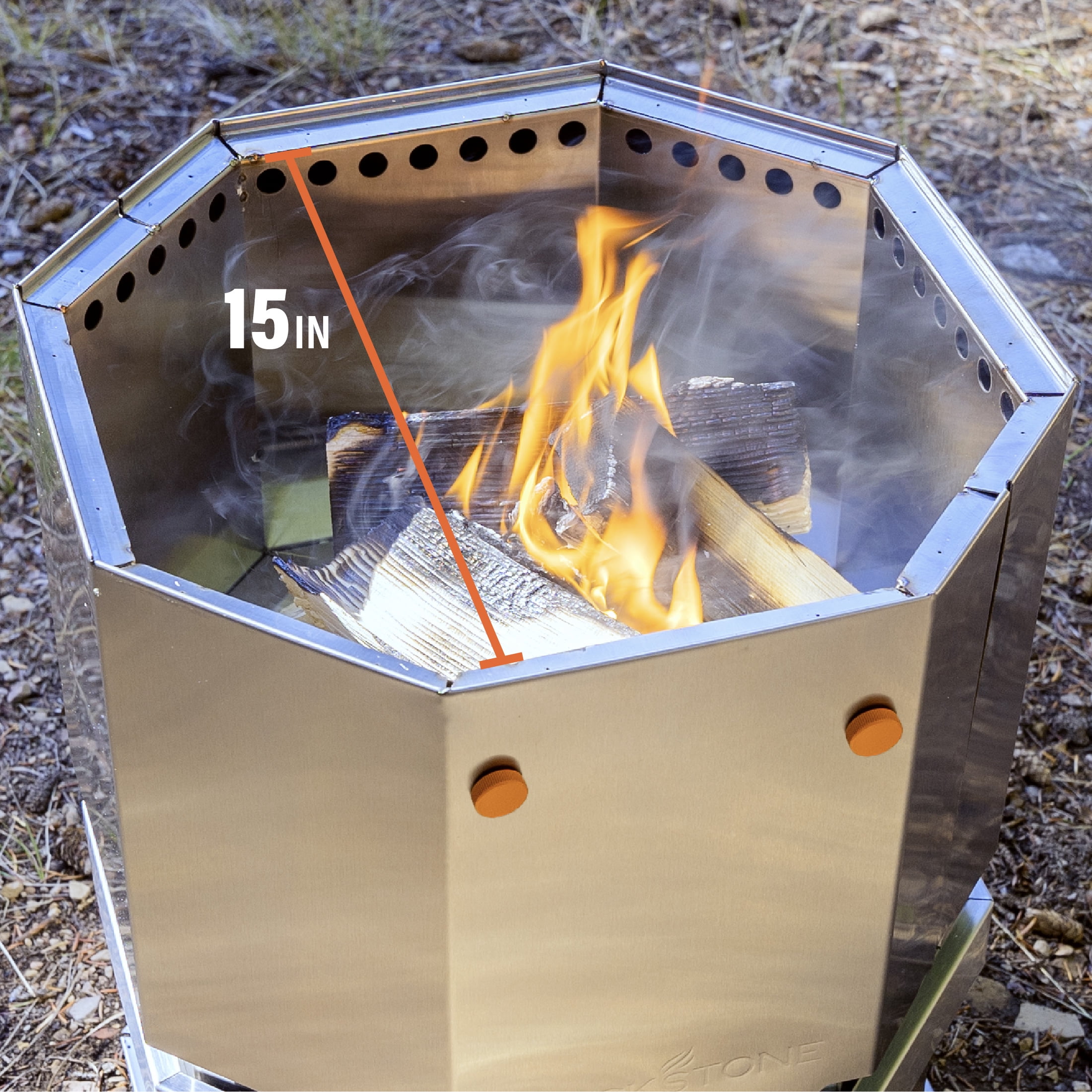 Blackstone Adventure Ready 15" Stainless Steel Smokeless Fire Pit (Model 5913) with Removable Base