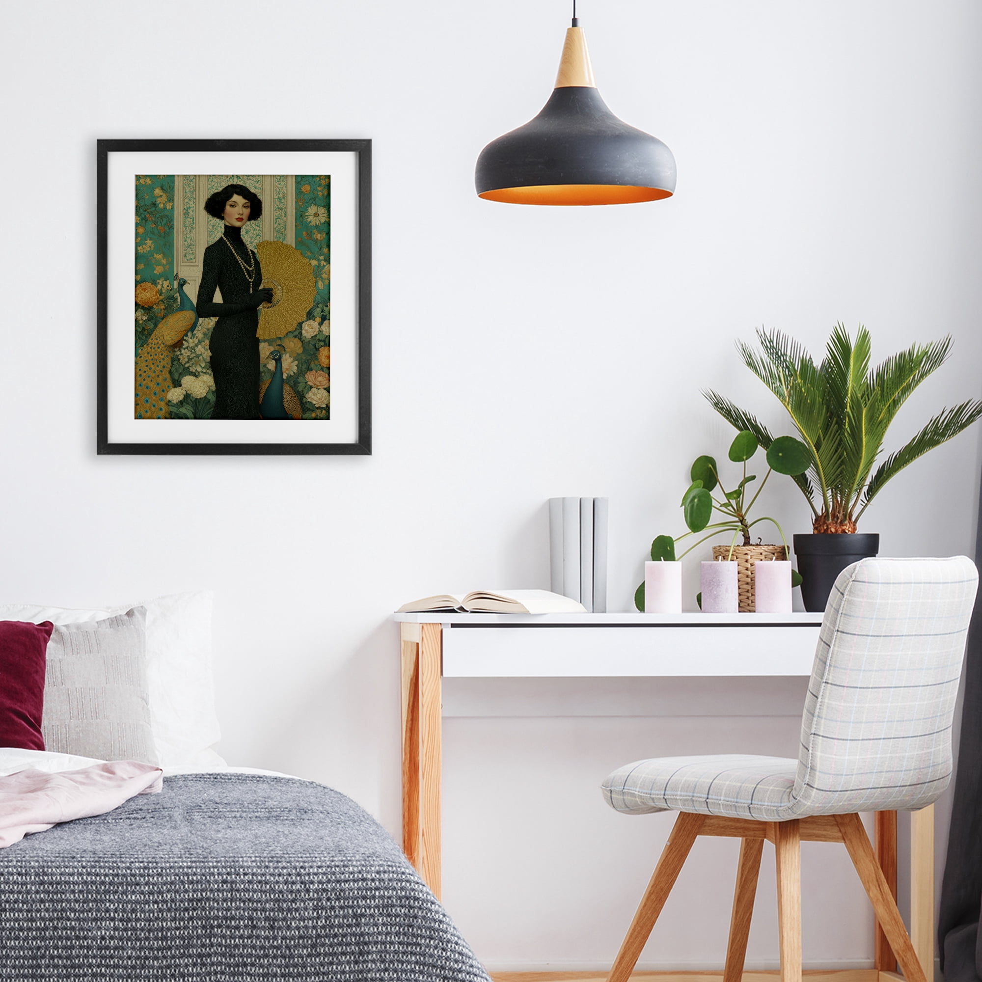 Stupell Industries Floral Velvet Reign Black Framed Print Under Glass, design by A Barefoot Stylist