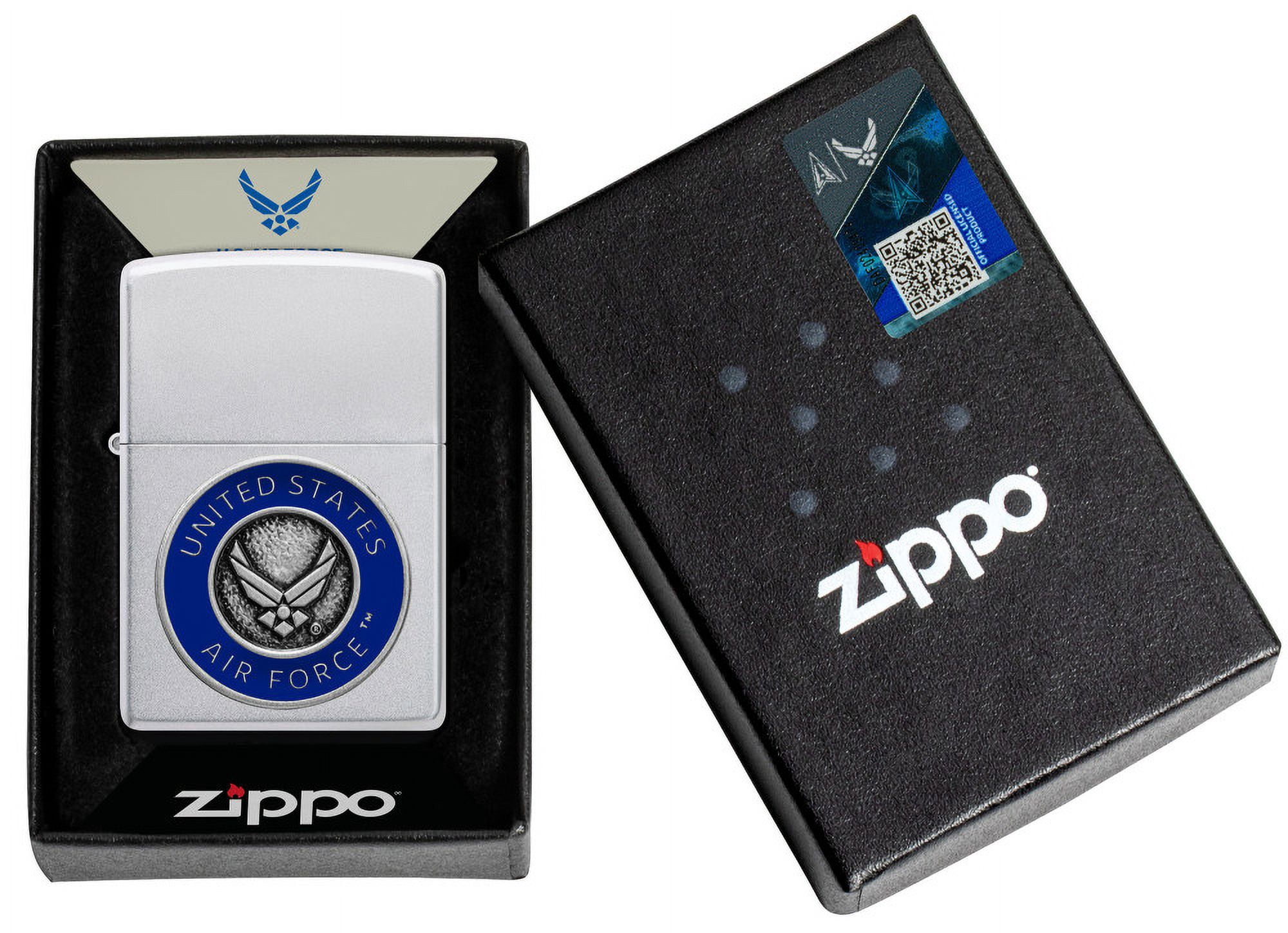 Zippo United States Air Force™ Emblem Satin Chrome Pocket Lighter