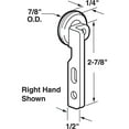 thumbnail image 2 of 7/8 in. Nylon Ball Bearing Wheel Closet Door Roller 1 Left/1 Right, Nordahl (1-pair), 2 of 2