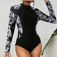 thumbnail image 2 of PuLe Womens One Piece Long Sleeve Swimsuit Rash Guard Bathing Suit Boyleg Bottom UPF 50+ Surfing Swimwear ﻿, 2 of 4