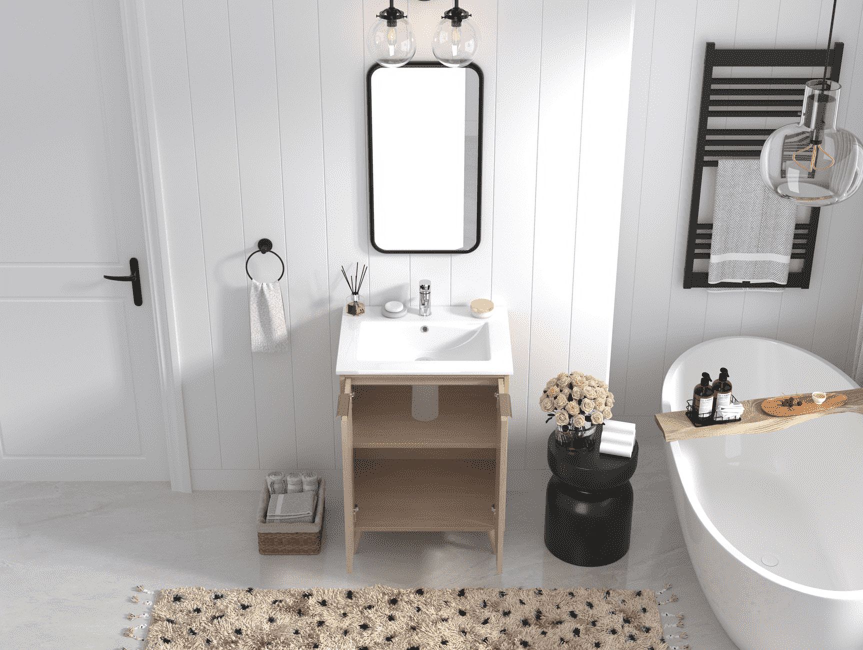 Tennant Brand 24" Light Wood Bathroom Vanity with Integrated Sink Top