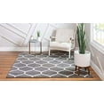 thumbnail image 3 of Unique Loom 3151647 6 x 6 ft. Rounded Trellis Frieze Square Rug, Dark Gray, 3 of 5