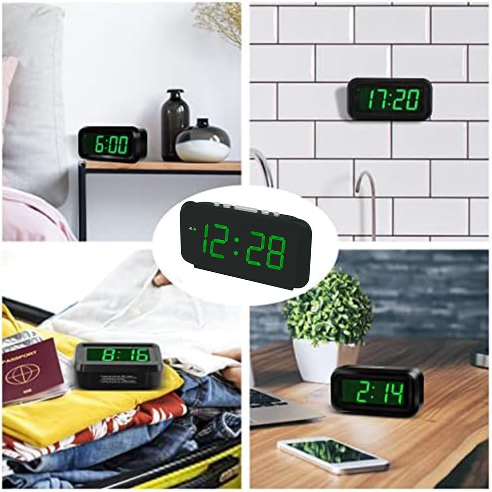 AFQH Compact LED Digital Alarm Clock for Bedside or Desk with Multiple Colors