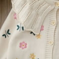 thumbnail image 6 of DHFJKG Girls Cardigan Sweaters Peter Pan Collar Floral Embroidered Long Sleeve Knitted Jacket Cardigan Leisure Outerwear, 6 of 9