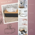 thumbnail image 3 of Black Tissue Box Cover Padang with Bamboo Top - Elegant Design for Home and Office - Enhance Décor and Organization, 3 of 8