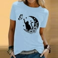 thumbnail image 2 of Toimothcn Womens T Shirts Cute Cartoon Cat Printed T-Shirts For Women Crew Neck Short Sleeve Breathable Loose Fit Tee Shirt Tops Comfy Girls Back To School Clothes, 2 of 5