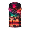 thumbnail image 4 of Penkiiy Beach Tank Top for Men Sunset Coconut Print Summer T Shirt Casual Crewneck Vest Sleeveless Stylish Tank Tops Blouse 2XL Multicolor, 4 of 4
