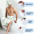 thumbnail image 4 of Colevkie Men's Bath Towel & Shower Skirt 2 Pcs Set Quick Drying Adjustable Bath Wrap Set Water Absorption for Home Spa Hotel Beach Printed Plants Pattern, 4 of 7