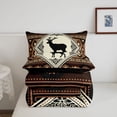 thumbnail image 5 of Manfei Classic Deer Grid Twin Comforter Sets,Brown Check Pine Bedding Set,Black Reversible,2-Piece,1 Comforter and 1 Pillowcase, 5 of 7