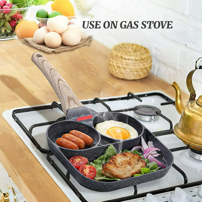 Nonstick Frying Pan with Lid and Detachable Handle, DIIG 9.5 inch Omelet  Egg Pan, Micro Pressure Saute Pan Skillet Suit for Gas Electric Induction  All Stove Top 24cm, Red 