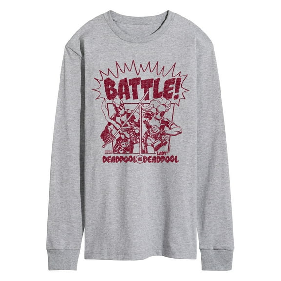 Marvel Deadpool - Deadpool Vs Lady Deadpool - Men's Long Sleeve Graphic T-Shirt