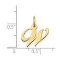thumbnail image 3 of 14k Yellow Gold Small Fancy Script Letter W Initial Charm Pendant, 3 of 3