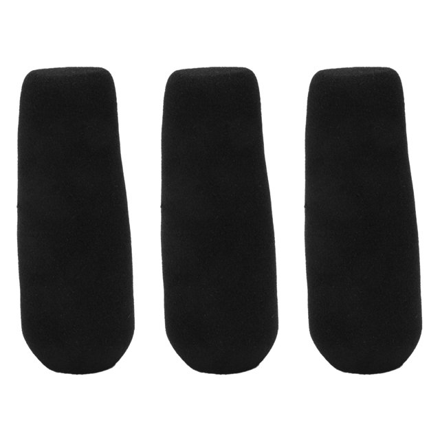 3X 12cm Parabrisas de Esponja de Espuma de Minifono Cubierta para Minifono Negro