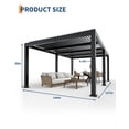 thumbnail image 6 of Tuekys All-Aluminum Louvered Pergola 12' x 20', Outdoor Pergola with Adjustable Louvered Roof, Reinforced Aluminum Frame, Integrated Drainage System, Hardtop Gazebo for Patio, Deck, 6 of 6