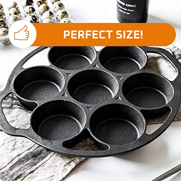 Biscuit Pan - Pre-Seasoned Cast Iron Skillet for Baking Biscuits, Muff –
