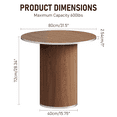 thumbnail image 5 of Round Dining Table for 4, Modern Farmhouse Kitchen Table, 31.5" Dining Room Table with Wood Slat Base for Kitchen and Living Room, Walnut(Only Table), 5 of 9