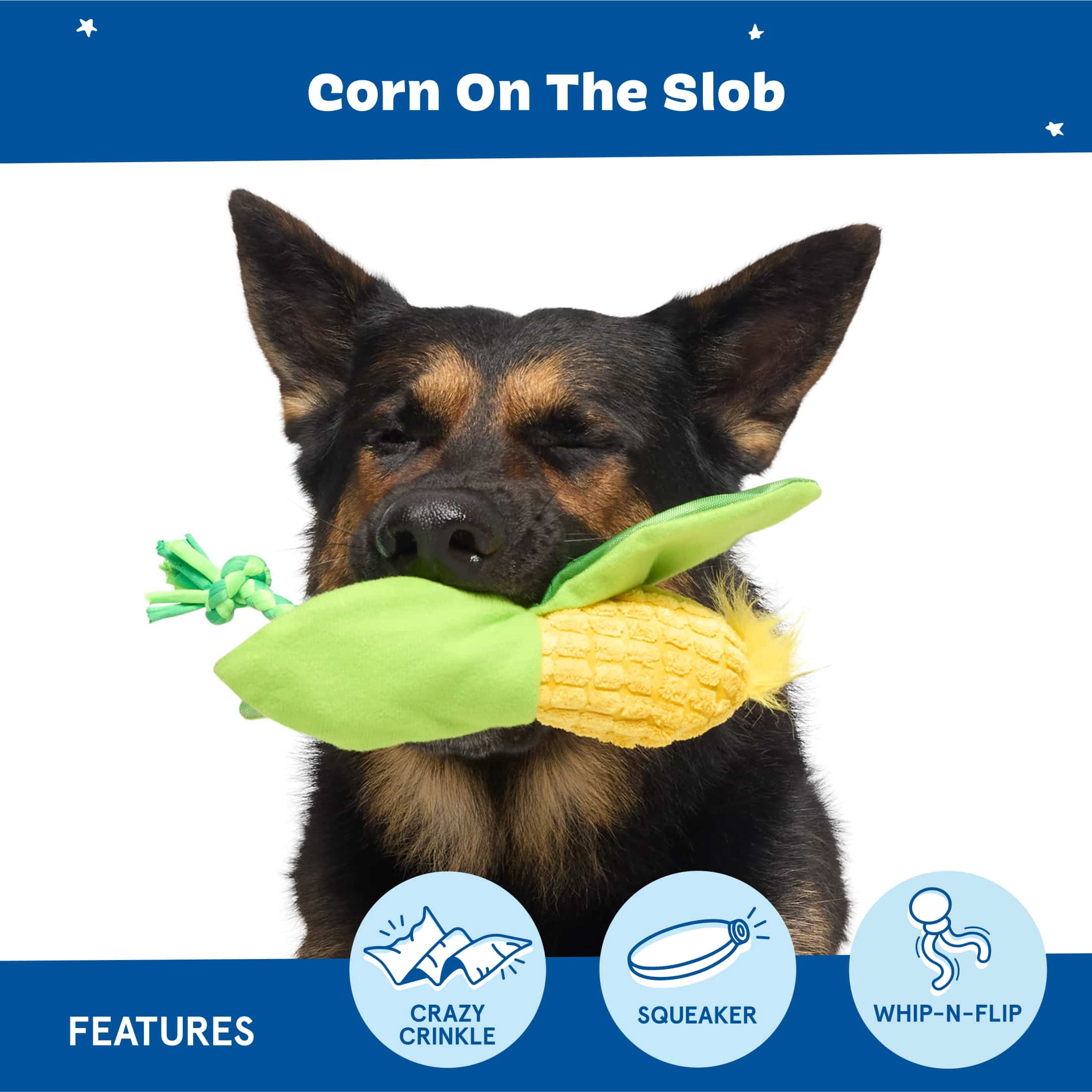 BARK Durable Corn on the Slob Interactive Dog Toy