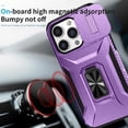 thumbnail image 4 of Heavy Duty Armor Case for iPhone 14 Pro with Slide Camera Cover & Magnetic Ring Stand Purple, 4 of 5