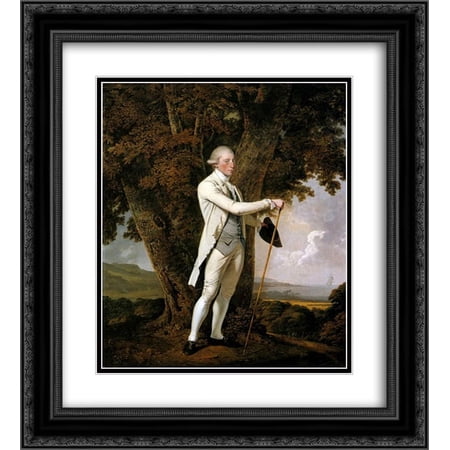 Joseph Wright 2x Matted 20x24 Black Ornate Framed Art Print 'John Milnes'