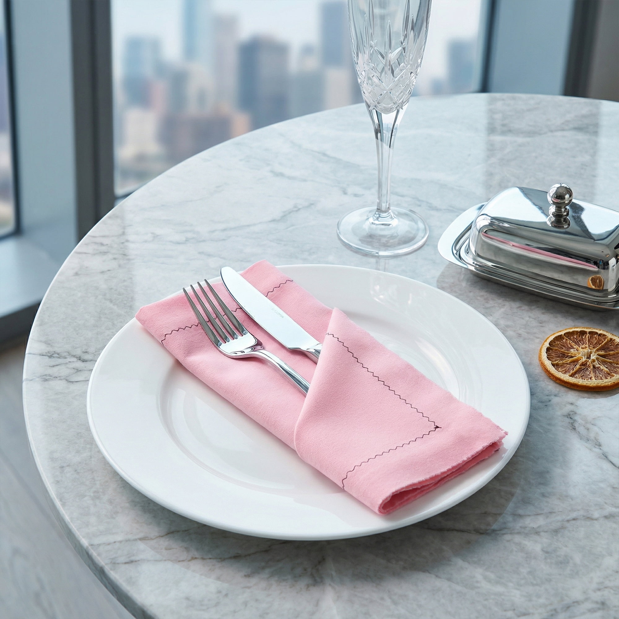Unique Bargains 12Pcs Washable Reusable Home Cloth Napkins Pink 18x18inch