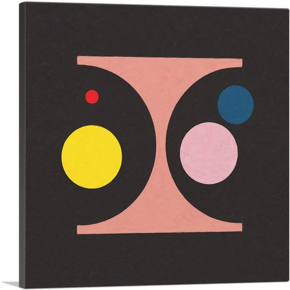 ARTCANVAS Mid-Century Modern Bowling Balls on Ramps Canvas Art Print - Size: 12" x 12" (1.50" Deep)