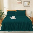 thumbnail image 3 of 100% Egyptian Cotton Bed Sheets - 1000 TC 4-Piece Sheet for Bed, Sateen Weave, Luxury Hotel Sheets, Fits Mattress Upto 18" Deep Pocket - Twin XL Size - Teal Solid, 3 of 8