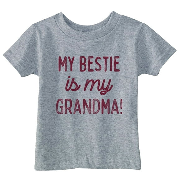 Toddler Funny T Shirts My Bestie Is My Grandma Sarcastic Graphic Novelty Tee For Kids