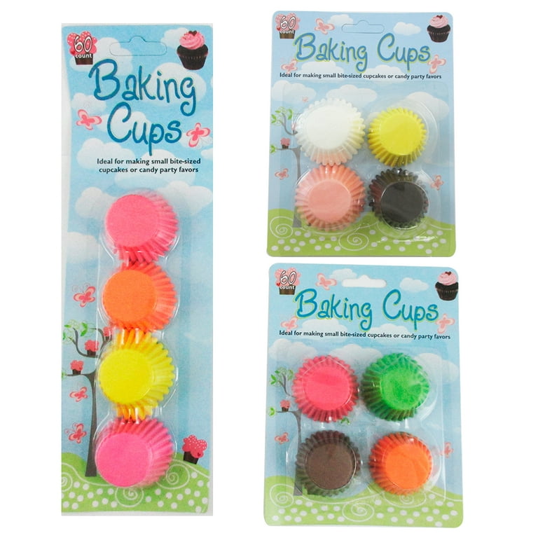 120 Mini Cupcake Liners Paper Baking Cups Cake Candy Cookie Muffin Bite  Size New