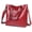 Red, variant on Women's Vintage Style Greased Pu Leather Work Tote Large Capacity Shoulder Bag with Tassel