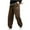Coffee, variant on RXIRUCGD Men's Corduroy Drawstring Elastic Waist Loose Jogging Pants Casual Cargo Pants Long Pants, Khaki, Size: L