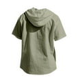 thumbnail image 4 of pstuiky camisetas para hombre, Camisa blusa informal de color liso con botones, cuello alto, manga corta y bolsillos para hombre camisas casuales para hombre m, 4 of 9