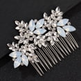 thumbnail image 2 of FRCOLOR Bride Hairpin Bridal Side Comb Floral Wedding Hair Comb Clip Rhinestone Wedding Hairpin,3.15"X2.76"X0.39", 2 of 4