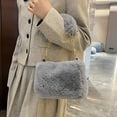 thumbnail image 5 of Yucurem Women Fuzzy Crossbody Bag Casual Plush Tote Handbag Daily Dating Bag (Grey) Fashion shoulder bag (Grey), 5 of 8