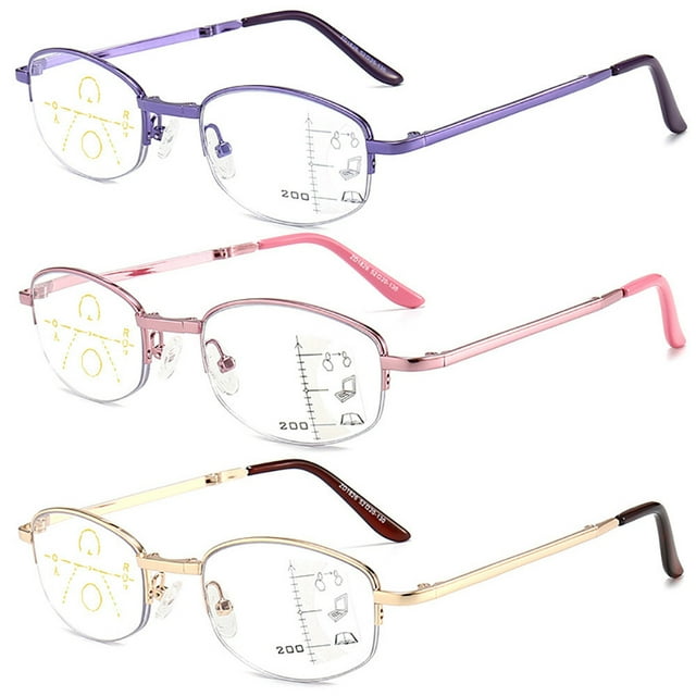 3 Pairs Progressive MultiFocus Reading Glasses Folding Portable Readers
