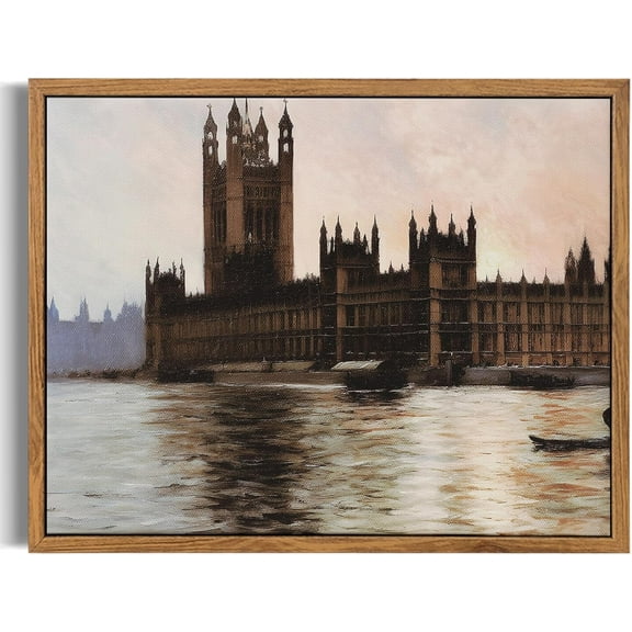 Aaheei Vintage Wall Art Print, Canvas London Tower Lakeview Modern Art Prints, Painting for Living Room,Bedroom and Hallway