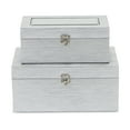 thumbnail image 3 of Cheungs Silver Vinyl Boxes With Top Mirror - Set Of 2, 3 of 4