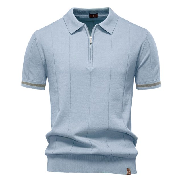 pstuiky camisetas de hombre, Suéter informal de manga corta con cuello vuelto, cómodo y liso para hombre ropa de hombre m