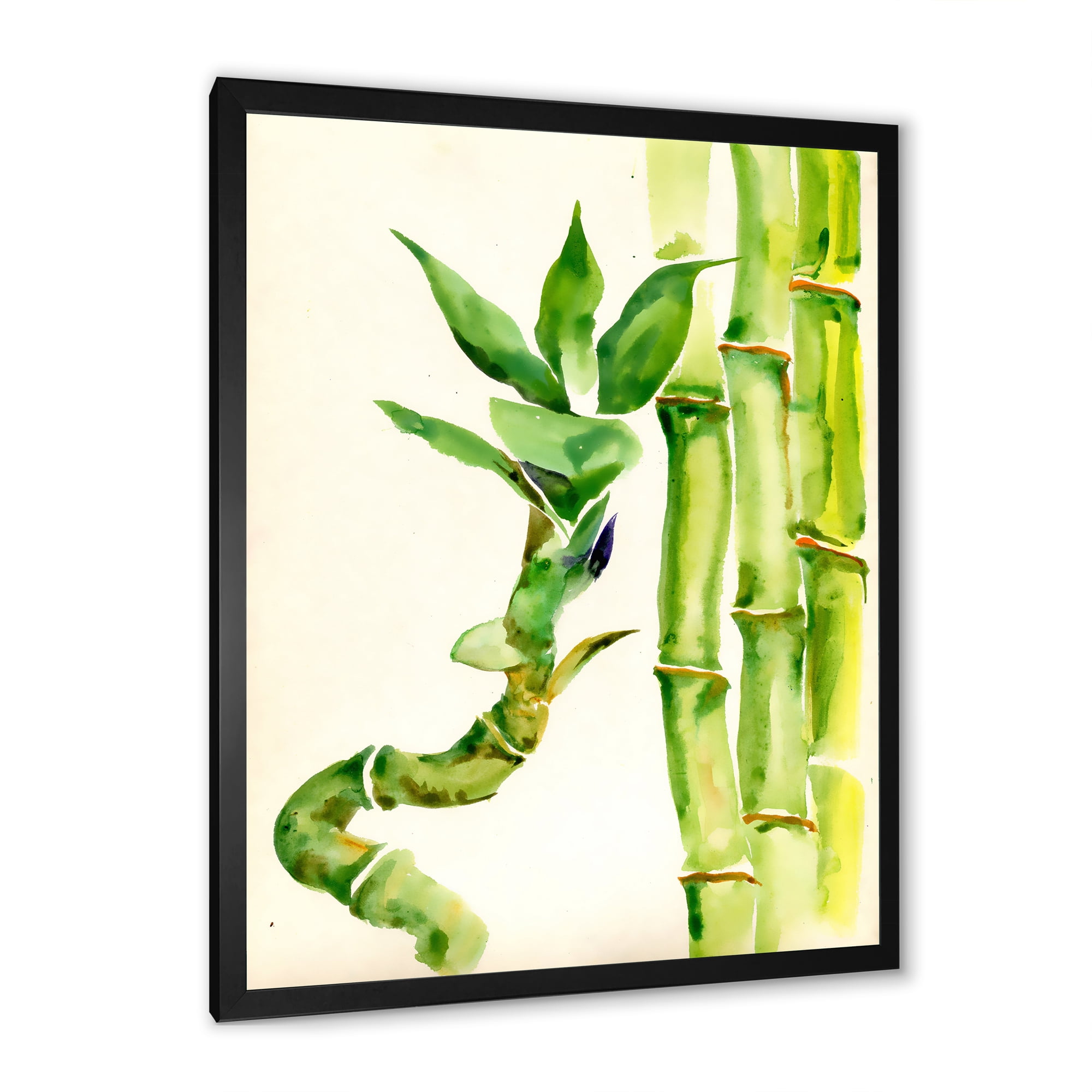 Designart 'The Forest of Bamboo Branches VI' Tropical Framed Art Print
