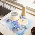thumbnail image 6 of Ryvnso Turtle on Marble Dish Drying Mat for Kitchen Countertop 18x24 Large Dish Pad Drainer Rack Dish Sink Mats, 6 of 7